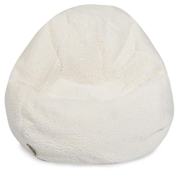 Majestic Home Majestic Home 85907264009 Solid Cream Sherpa Small Classic Bean Bag - 28 x 28 x 22 in. 85907264009 - main
